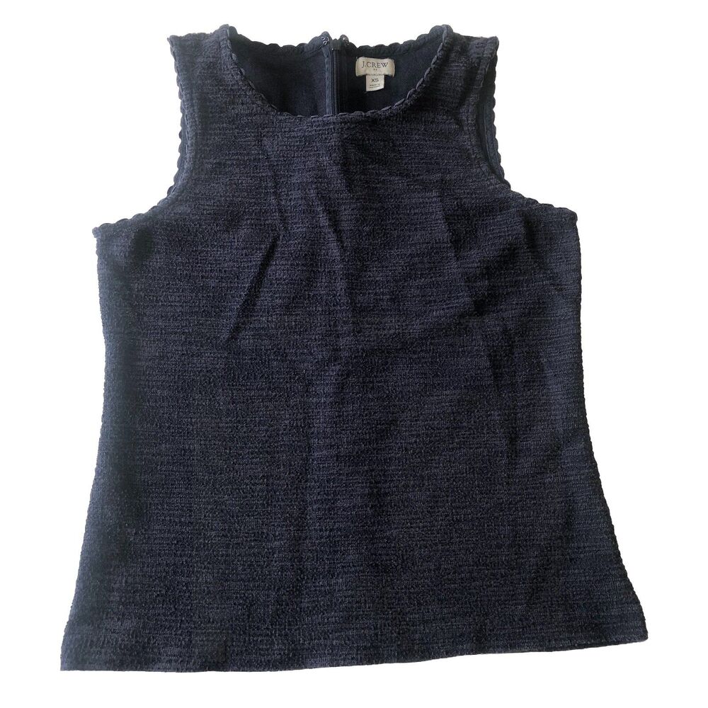 J Crew Women's Textured tank top with scallop trim Size XS